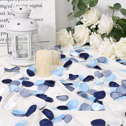 Waipfaru 500Pcs Rose Petals, Silk Rose Petals, Fake Rose Petals, Flower Petals, Blue Rose Petals, Flower Petals for Weddings Table Home Bridal Shower Girl Basket Valentine Day Decor