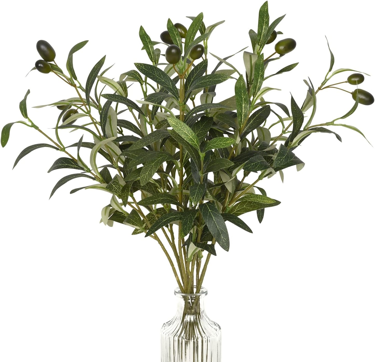 Waipfaru Faux Olive Branches for Vases, Olive Tree Branches with Lifelike Olives, Artificial Greenery Stems Decor for Centerpieces Floral Arrangements Vases (3Pcs, 18 Inch)