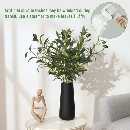 Waipfaru Faux Olive Branches for Vases, Olive Tree Branches with Lifelike Olives, Artificial Greenery Stems Decor for Centerpieces Floral Arrangements Vases (3Pcs, 18 Inch)