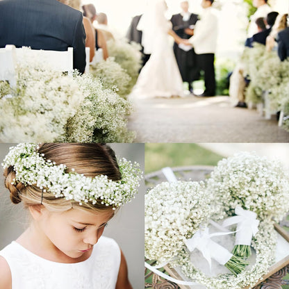 Waipfaru 15Pcs Babys Breath Artificial Flowers, Baby Breath Flowers Artificial Bulk, Real Touch Fake White Flowers, Faux Babies Breath Gypsophila for Wedding Home Decor Floral Arrangement