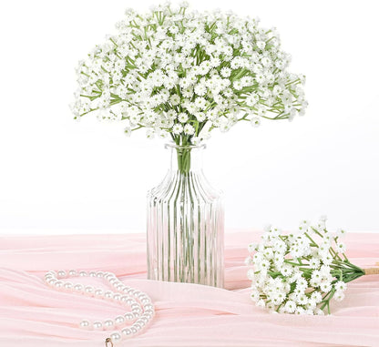 Waipfaru Babys Breath Artificial Flowers, 12 Pcs Baby Breath Flowers Artificial Bulk, Fake White Flowers, Real Touch Faux Babies Breath Gypsophila for Wedding Home Decor Floral Arrangement,13 Inch