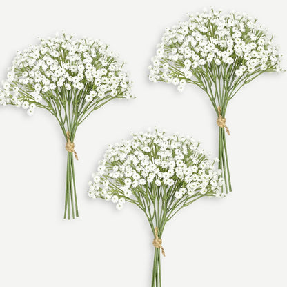 Waipfaru Babys Breath Artificial Flowers, 12 Pcs Baby Breath Flowers Artificial Bulk, Fake White Flowers, Real Touch Faux Babies Breath Gypsophila for Wedding Home Decor Floral Arrangement,13 Inch