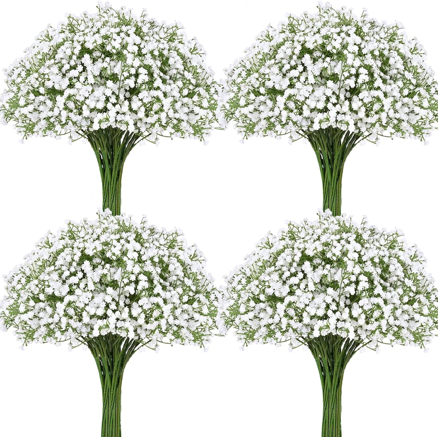 Waipfaru 15Pcs Babys Breath Artificial Flowers, Baby Breath Flowers Artificial Bulk, Real Touch Fake White Flowers, Faux Babies Breath Gypsophila for Wedding Home Decor Floral Arrangement