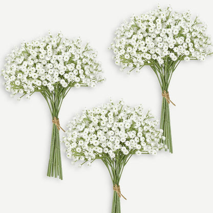 Waipfaru Babys Breath Artificial Flowers, 12 Pcs Baby Breath Flowers Artificial Bulk, Fake White Flowers, Real Touch Faux Babies Breath Gypsophila for Wedding Home Decor Floral Arrangement,13 Inch