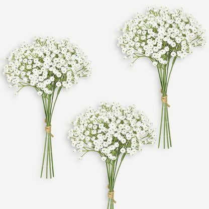 Waipfaru Babys Breath Artificial Flowers, 12 Pcs Baby Breath Flowers Artificial Bulk, Fake White Flowers, Real Touch Faux Babies Breath Gypsophila for Wedding Home Decor Floral Arrangement,13 Inch