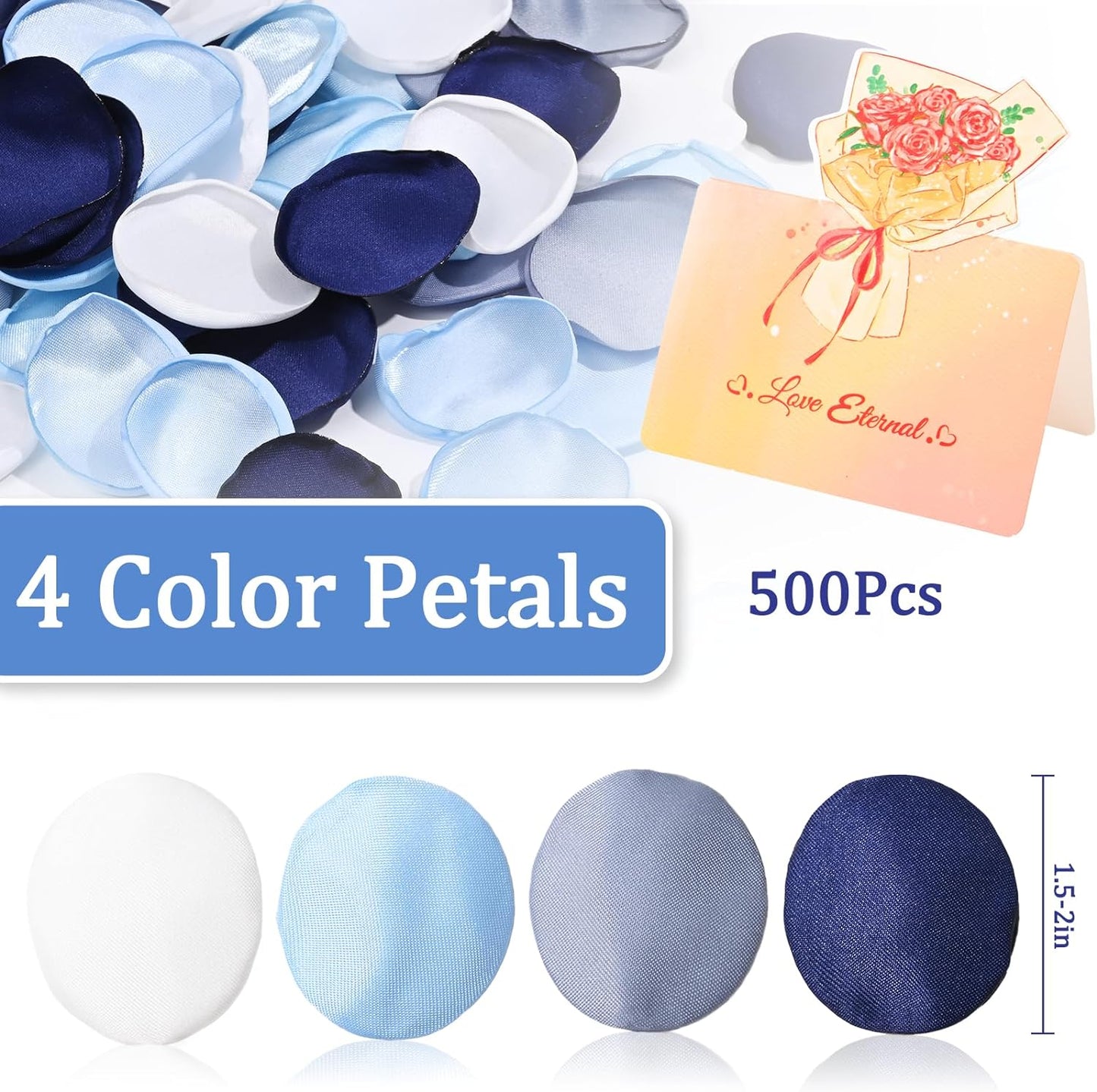 Waipfaru 500Pcs Rose Petals, Silk Rose Petals, Fake Rose Petals, Flower Petals, Blue Rose Petals, Flower Petals for Weddings Table Home Bridal Shower Girl Basket Valentine Day Decor